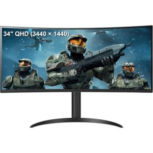 Open Box - LG 34WP60C-B 34" 21:9 Curved UltraWide QHD (3440 x 1440) HDR 10 160Hz 1ms Gaming Monitor with Tilt Adjustable Stand, AMD FreeSync Premium